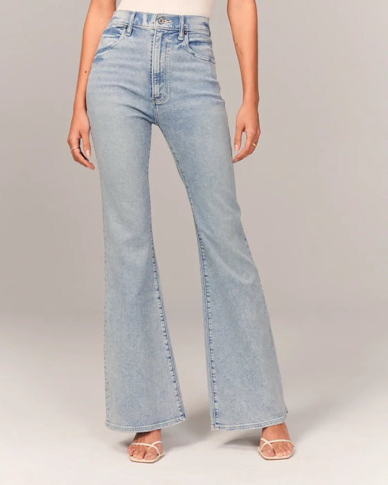 High Raised Flared Jeans With A Stretched Fit