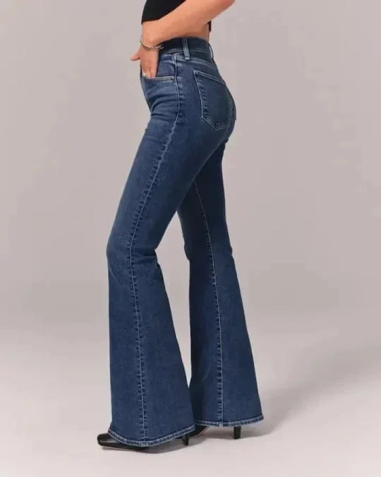 High Raised Flared Jeans With A Stretched Fit