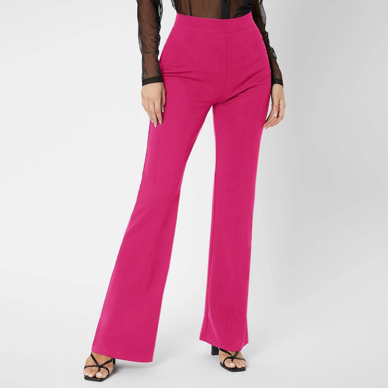 Tall Zipper Back Solid Flare Leg Pants