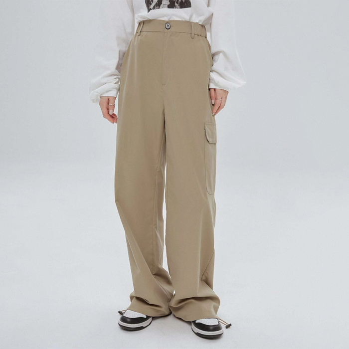 Flap Pocket Drawstring Hem Cargo Pants