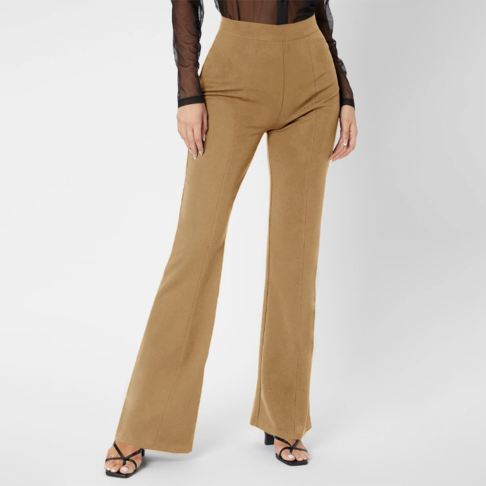 Tall Zipper Back Solid Flare Leg Pants