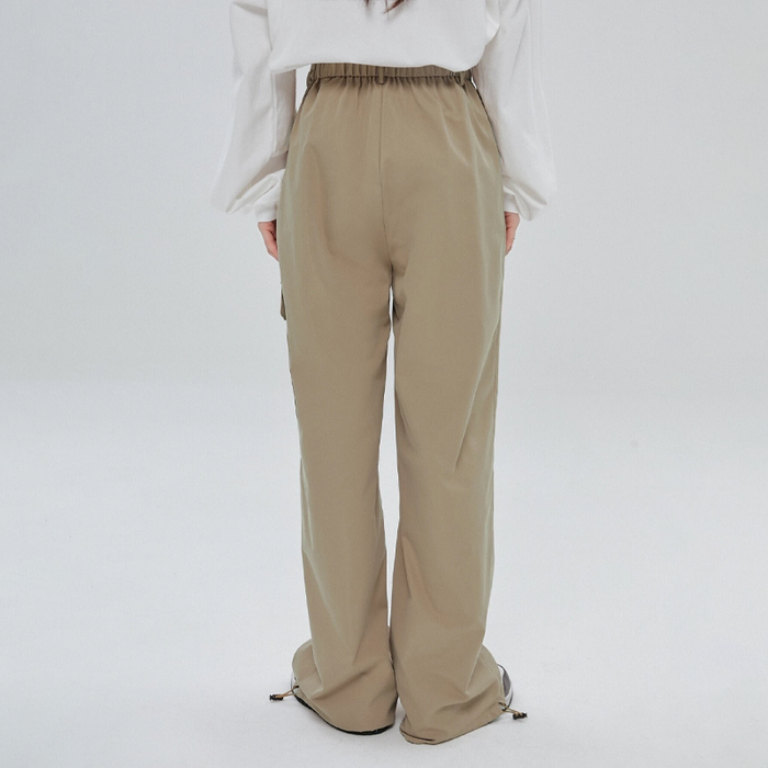 Flap Pocket Drawstring Hem Cargo Pants