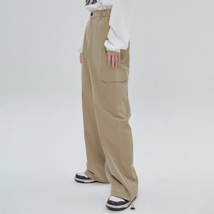 Flap Pocket Drawstring Hem Cargo Pants