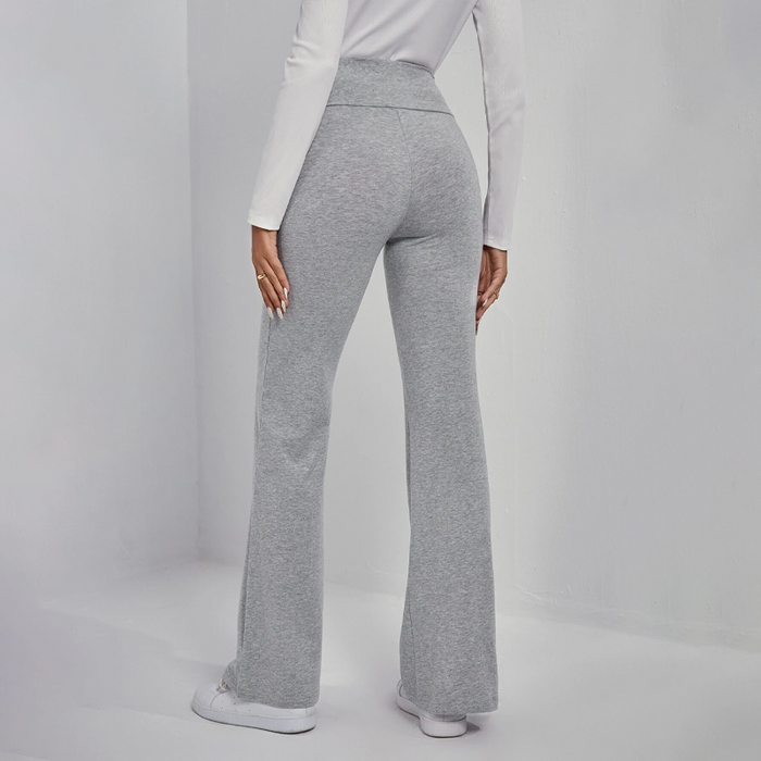 Wide Waistband Flare Leg Pants