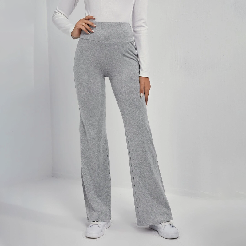 Wide Waistband Flare Leg Pants