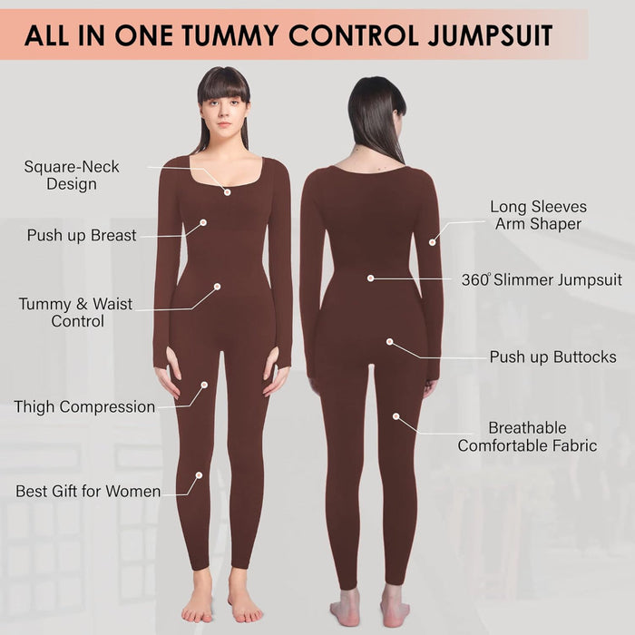 Long Sleeve Sculpting Jumpsuit