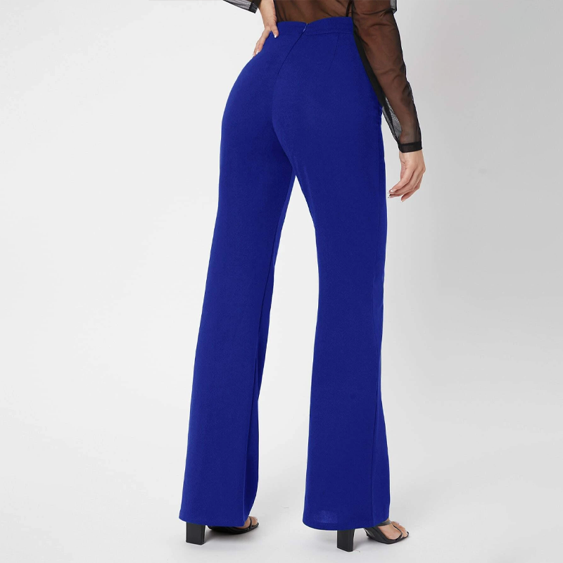 Tall Zipper Back Solid Flare Leg Pants