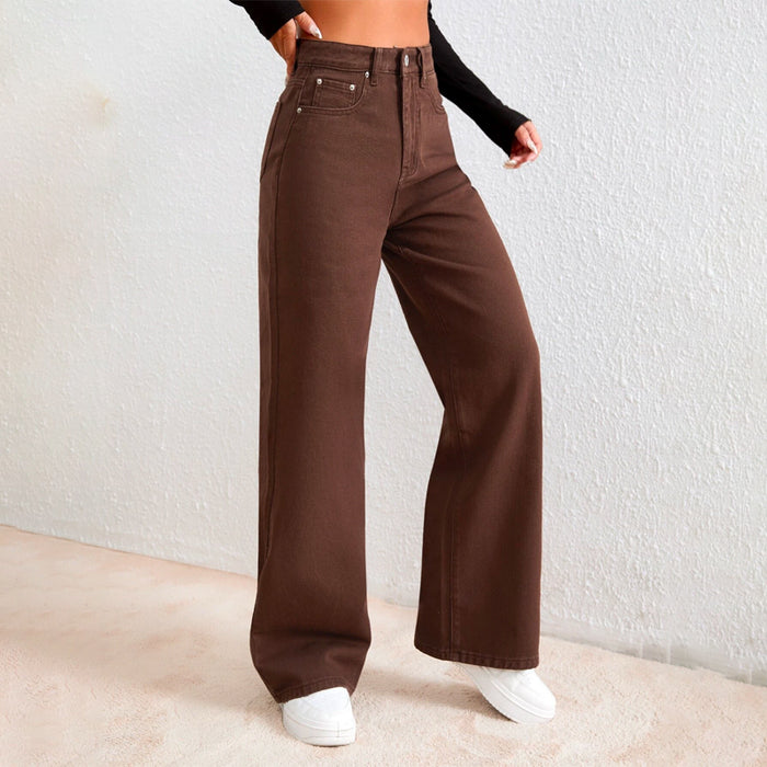 High Waist Wide Leg Loose Fit Jeans