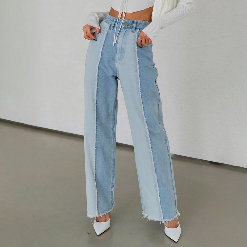 Two Tone Raw Cut Jeans