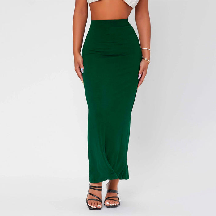 Casual High Waist Solid Pencil Skirt