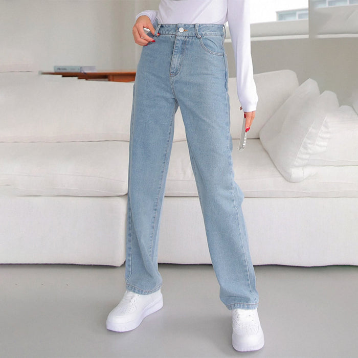 High Waisted Long Denim Jeans