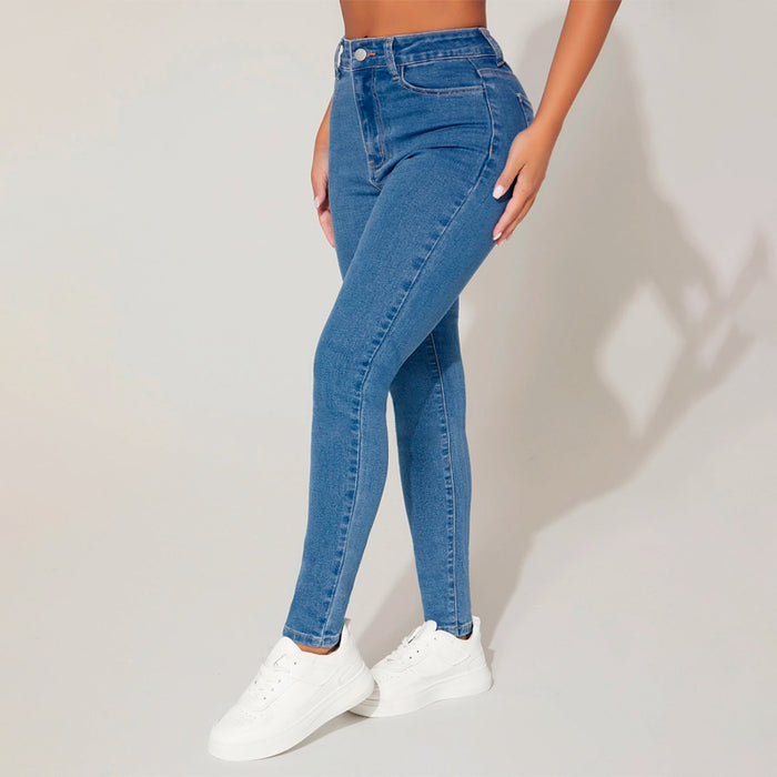 High Waist Skinny Easy Wear Jeans