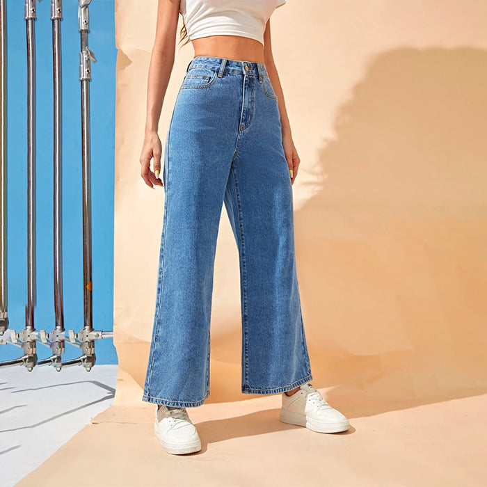 High Waist Unlined Wide Leg Jeans