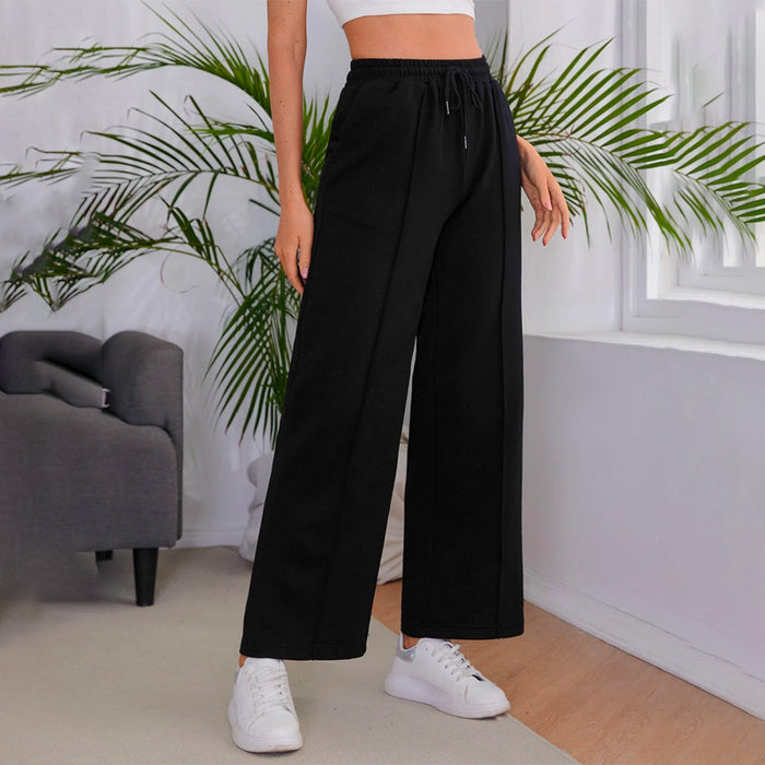 Wide Leg Front Solid Sweatpants