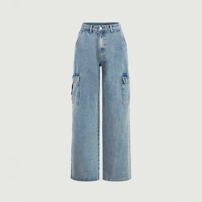 Plain Flap Pocket Cargo Stylish Jeans