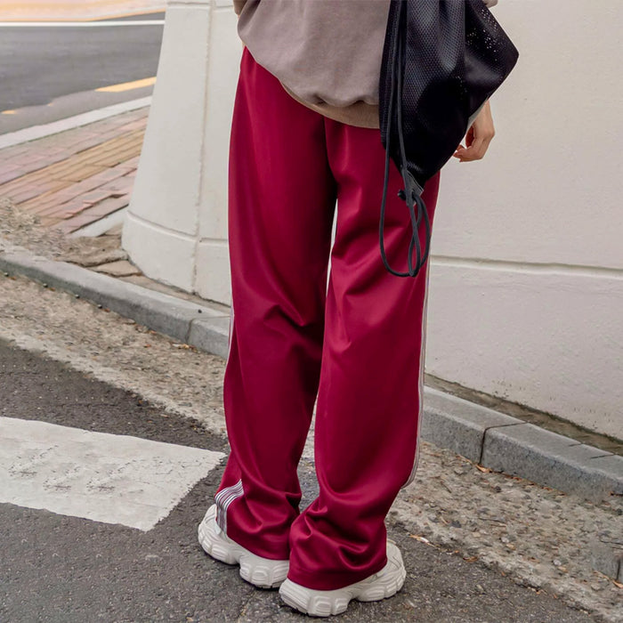 Striped Slant Pocket Wide Leg Sweatpants