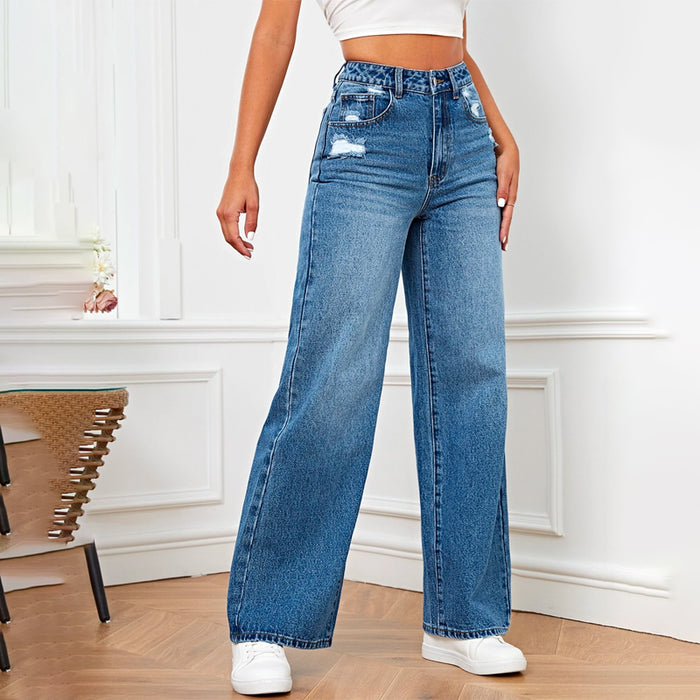 Easy Wear High Waist Wide Leg Jeans