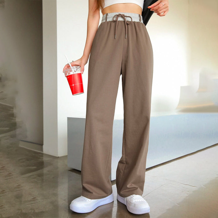 Contrast Trim Drawstring Waist Sweatpants