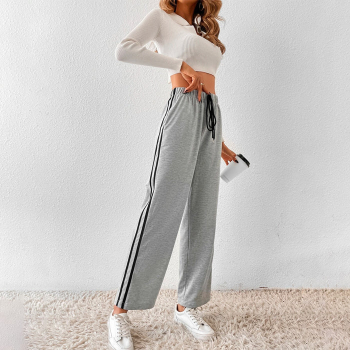 Side Stripe Drawstring Waist Sweatpants