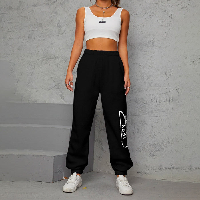 Letter Graphic Slight Stretch Sweatpants