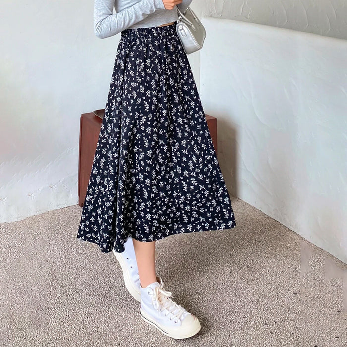 High Waist Ditsy Floral Skirt