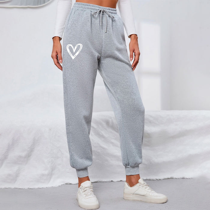 Easy Wear Print Drawstring Waist Sweatpants