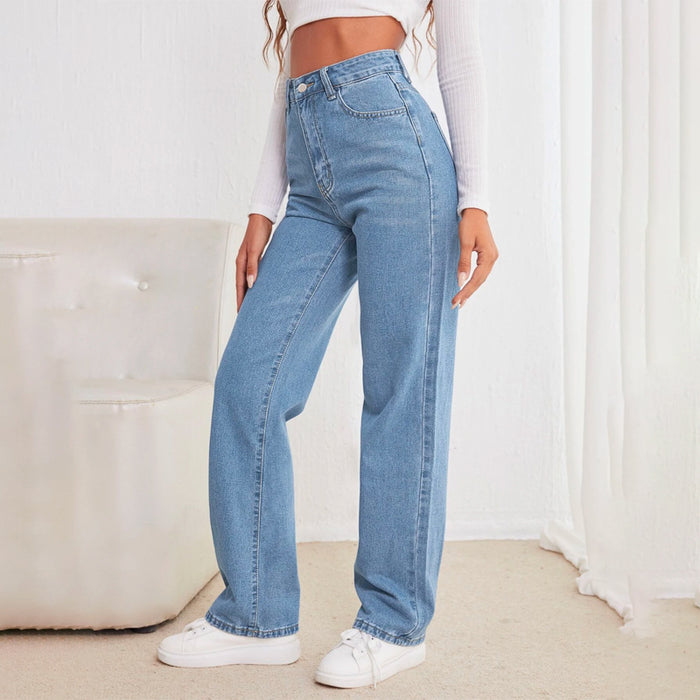 High Waisted Straight Leg Jeans