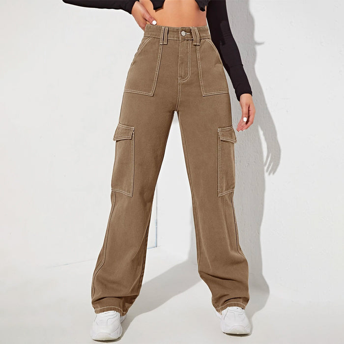 Cargo High Waist Side Pocket Jeans