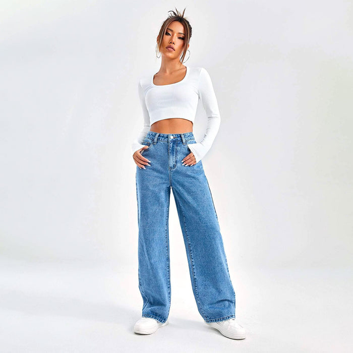 Slant Pocket High Waist Boyfriend Jeans