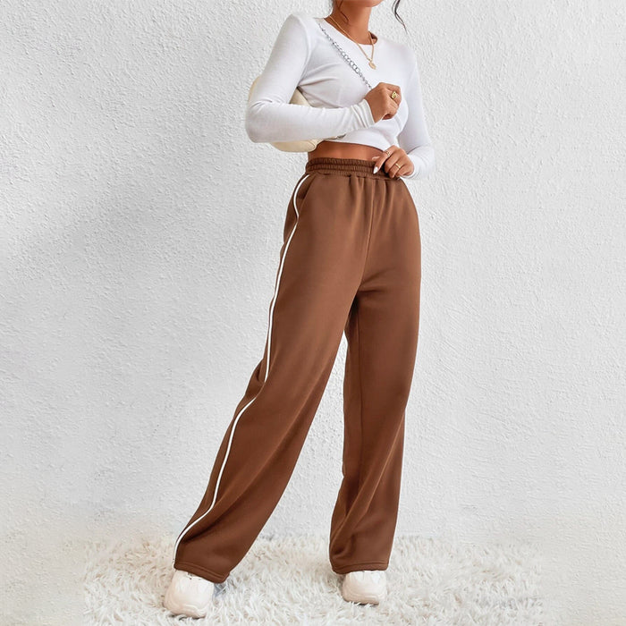 Contrast Binding Elastic Waist Sweatpants