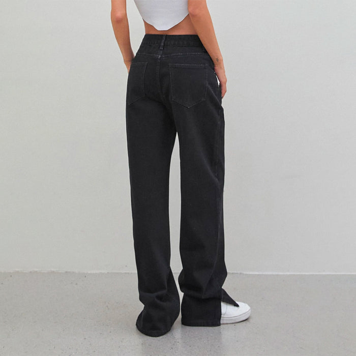 Split Hem Wide Leg Jeans