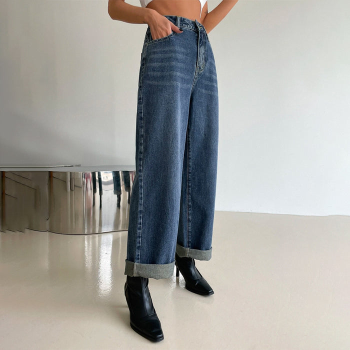 High Waist Wide Leg Easy Wear Jeans