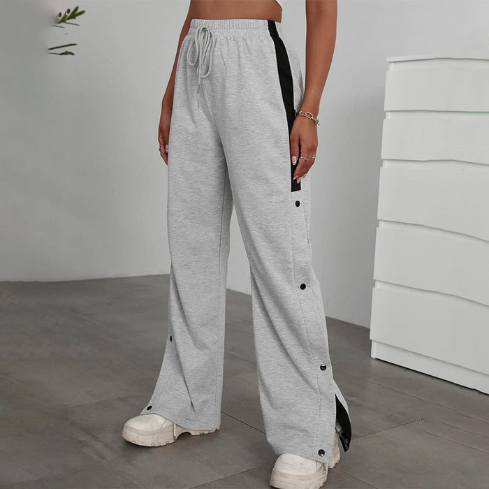 Easy Wear Knot Front Button Side Sweatpants