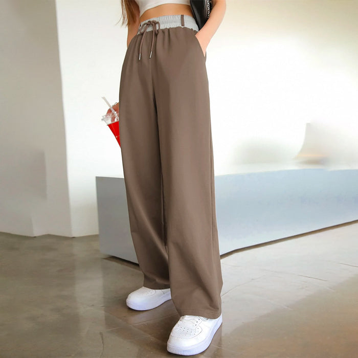 Contrast Trim Drawstring Waist Sweatpants