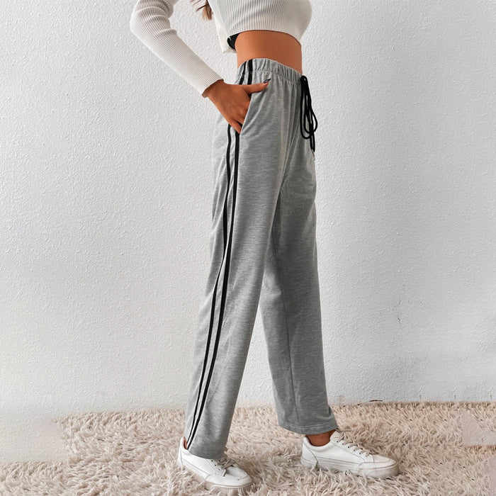 Side Stripe Drawstring Waist Sweatpants