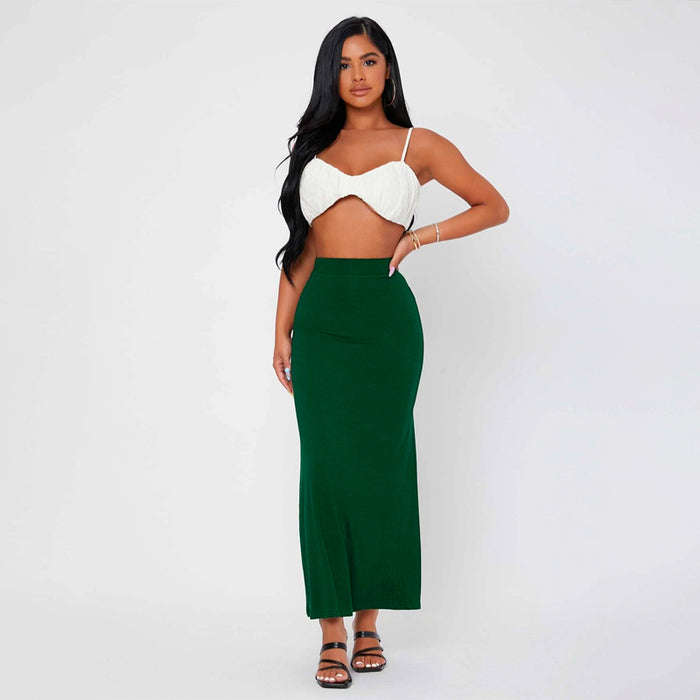 Casual High Waist Solid Pencil Skirt