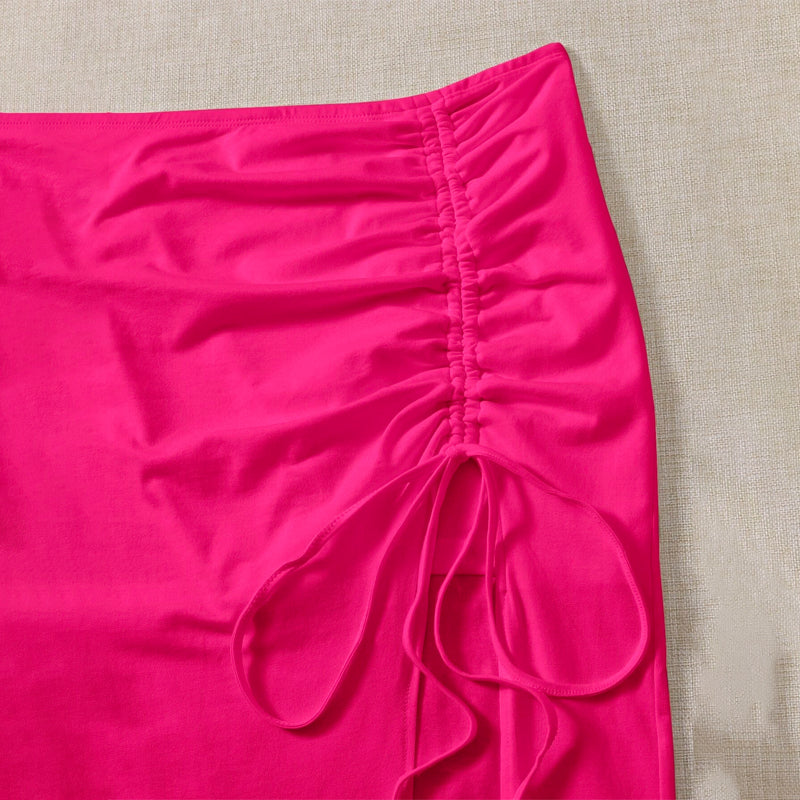 Unity Ruched Drawstring Split Thigh Skirt