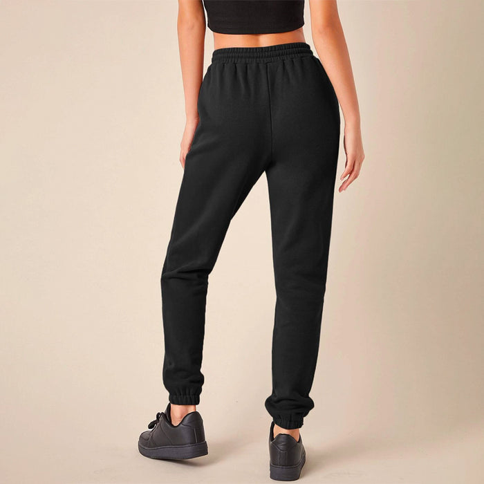 Solid Drawstring Waist Easy Wear Sweatpants