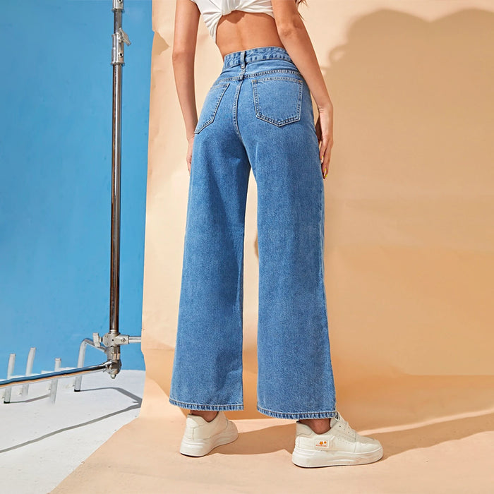 High Waist Unlined Wide Leg Jeans