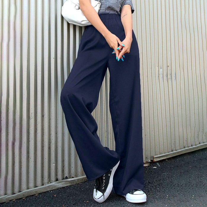 Elastic Waist Casual Polyester Pants