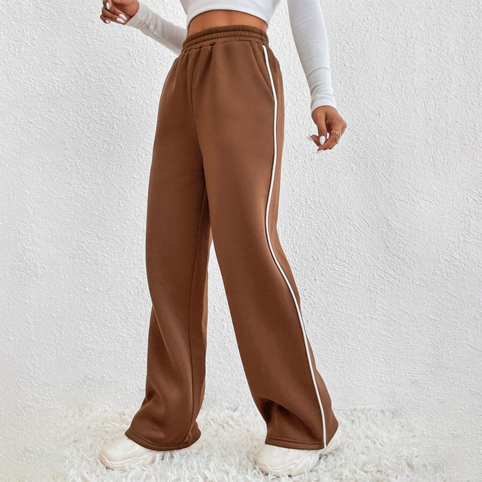 Contrast Binding Elastic Waist Sweatpants