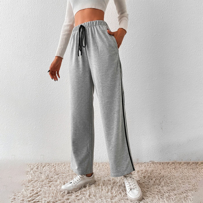 Side Stripe Drawstring Waist Sweatpants