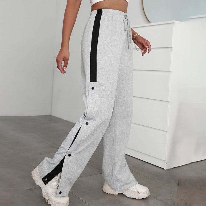 Easy Wear Knot Front Button Side Sweatpants