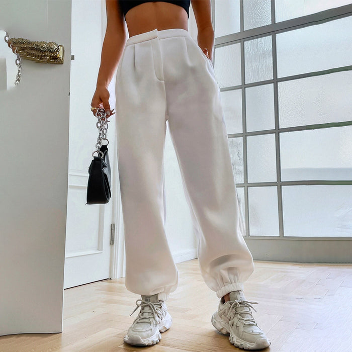 Slant Pocket Easy Wear Solid Sweatpants