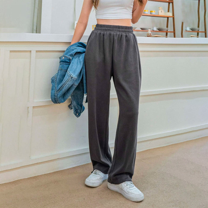 High Waist Solid Plain Sweatpants