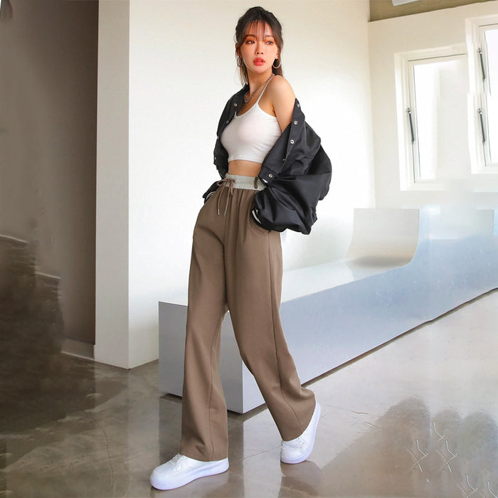 Contrast Trim Drawstring Waist Sweatpants