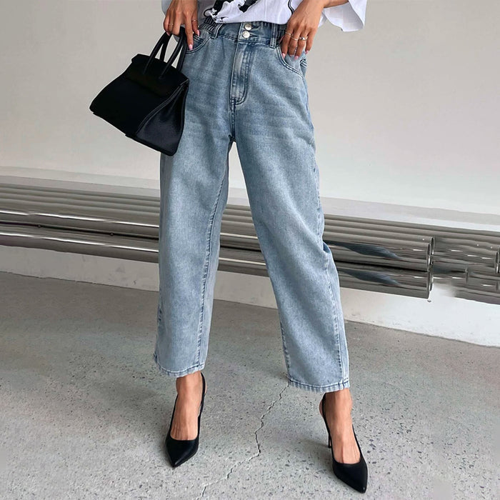 High Waist Denim Mom Fit Jeans