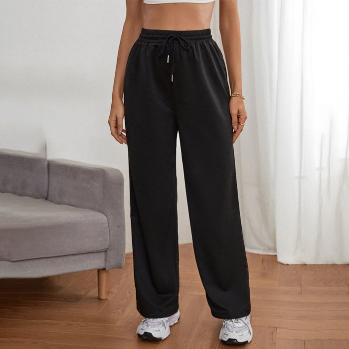 Solid Drawstring Waist Straight Leg Sweatpants