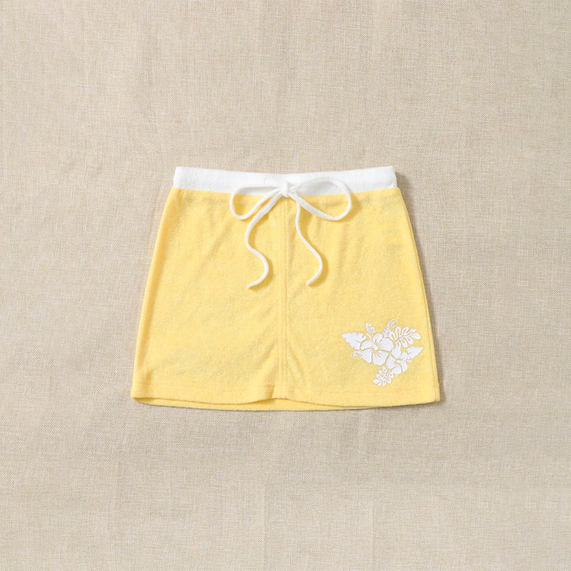 Floral Print Drawstring Waist Bodycon Skirt