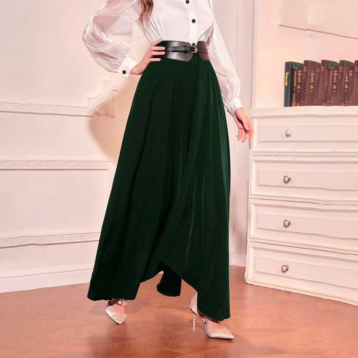 High Waist Hanky Hem Skirt Without Belt